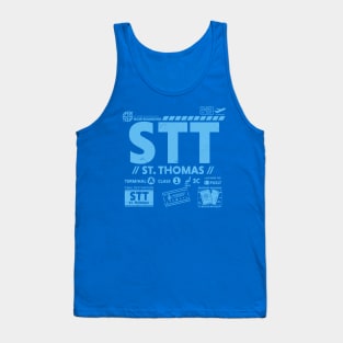 Vintage St. Thomas STT Airport Code Travel Day Retro Travel Tag USVI Tank Top